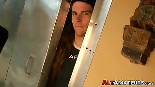 Despondent tattooed amateur jock jerks off in the long run b for a long time voyeur watches